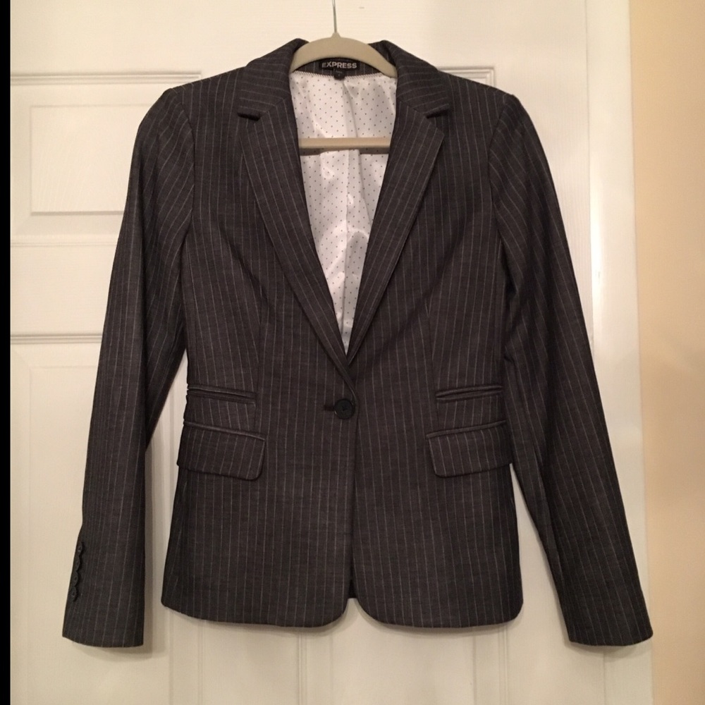Express Pinstripe One Button Blazer